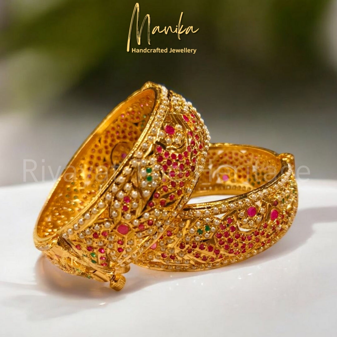 “Jadau” RATNASHRI Kada – 24K Gold Plated Handcrafted Royal Kada