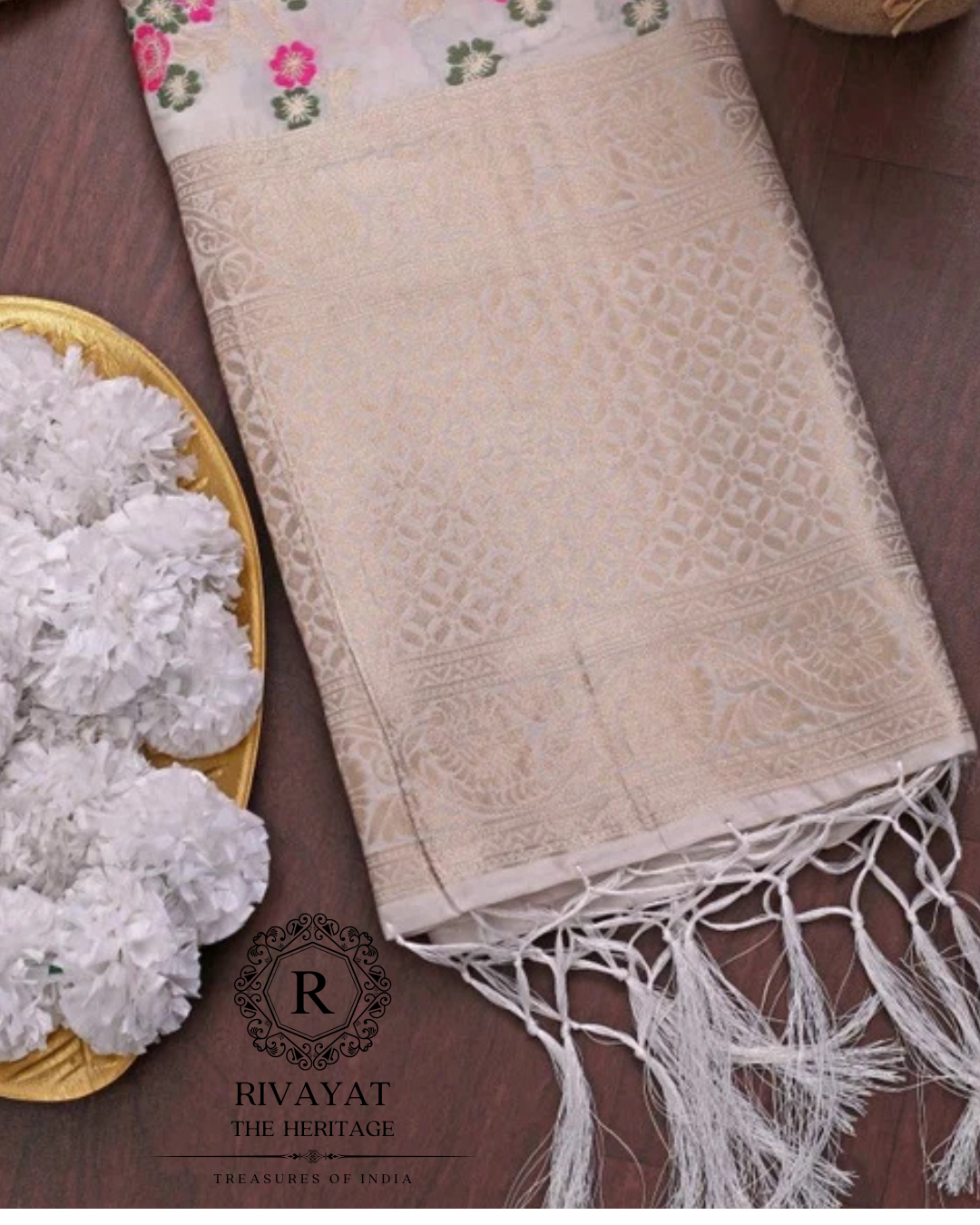 Navdurga Banarasi Silk Heavy Floral Dupatta