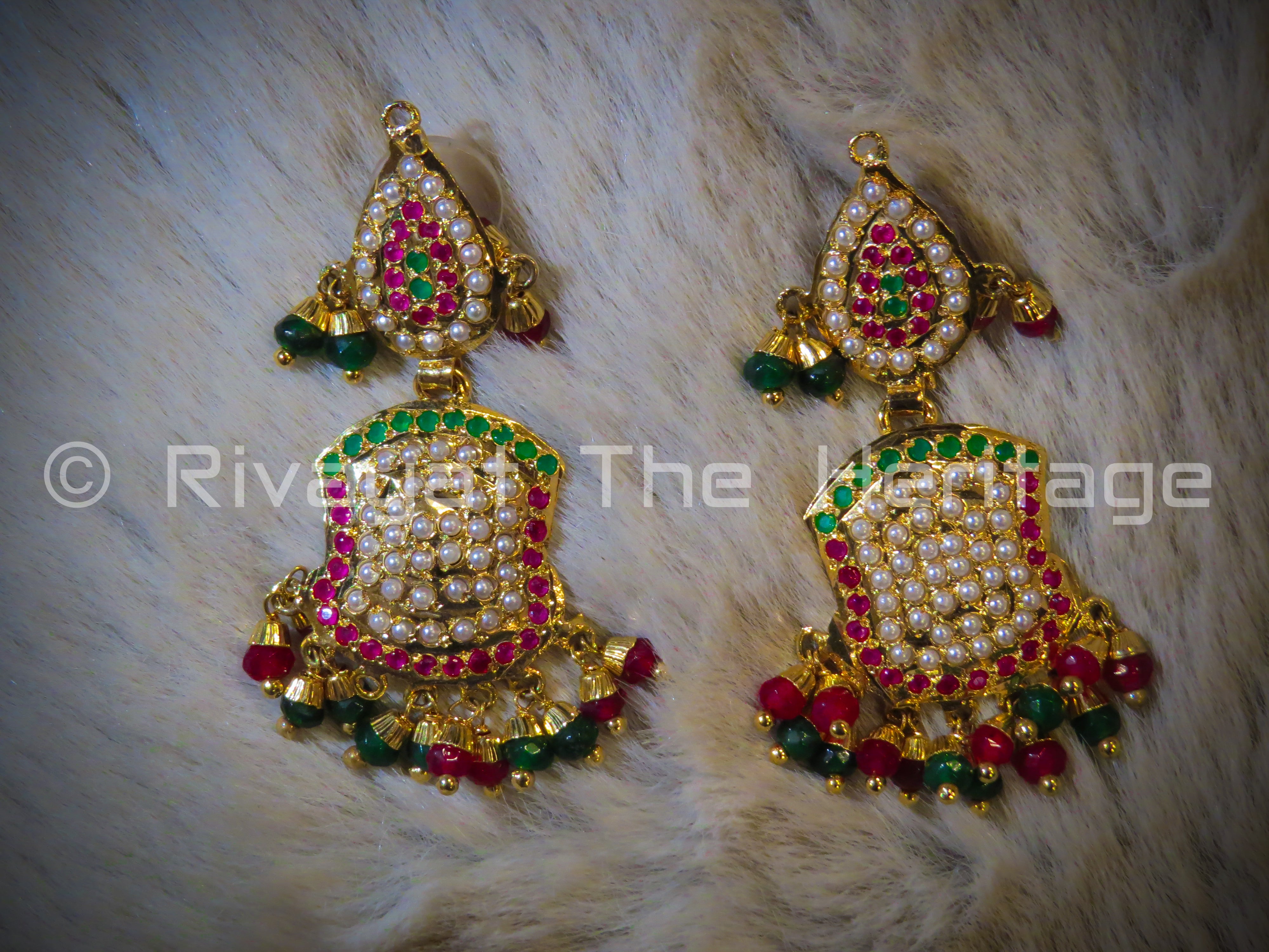 Manika Royal Jadau Drop Earrings - 24K Gold Plated Handcrafted Luxury