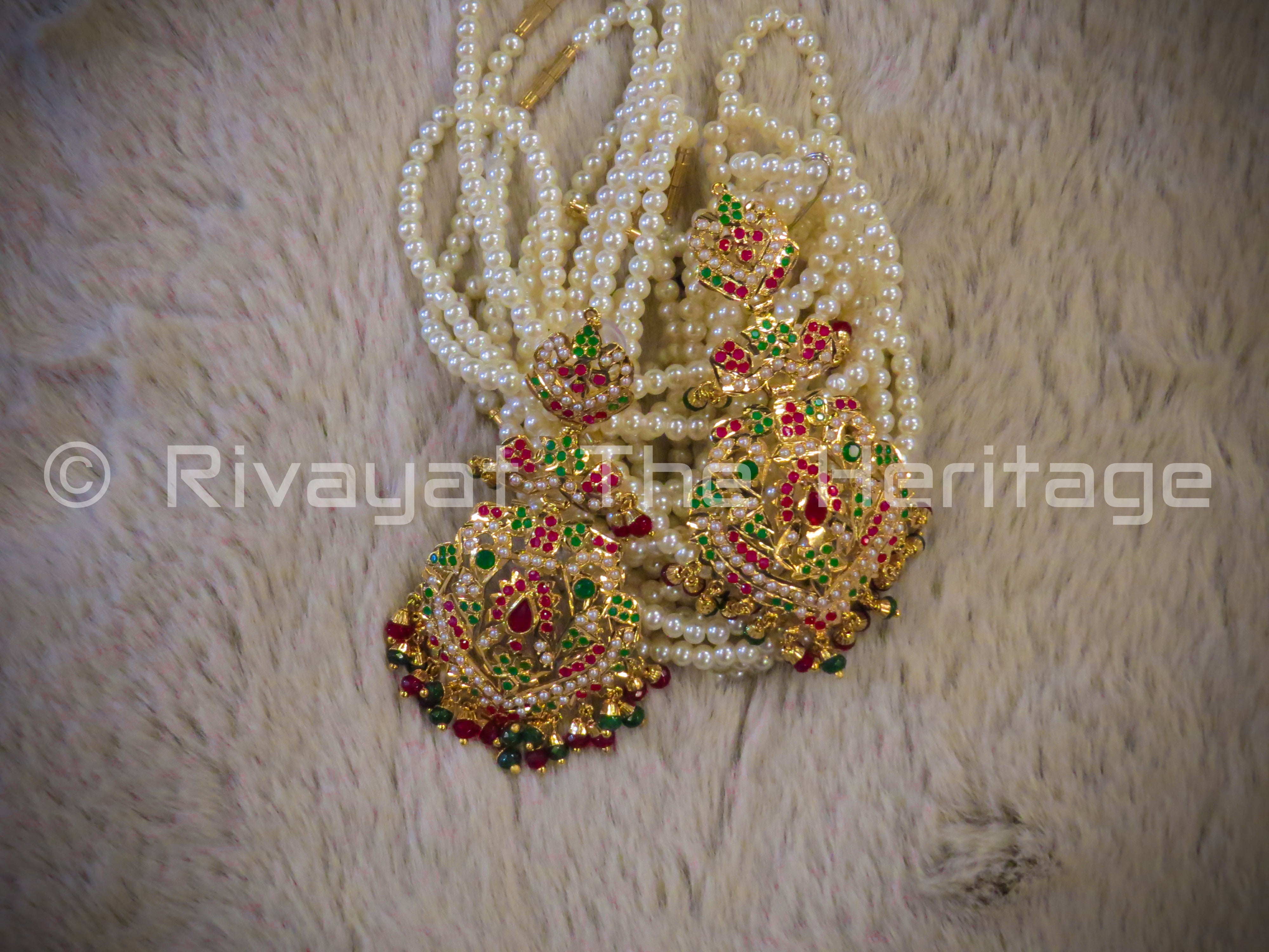 "Jadau" Manik Nayani 24K Gold Plated Handcrafted Earrings