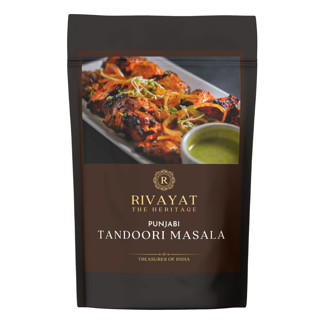 Rivayat Punjabi Tandoori Masala 100g resealable air tight pouch, handground, no onion no garlic