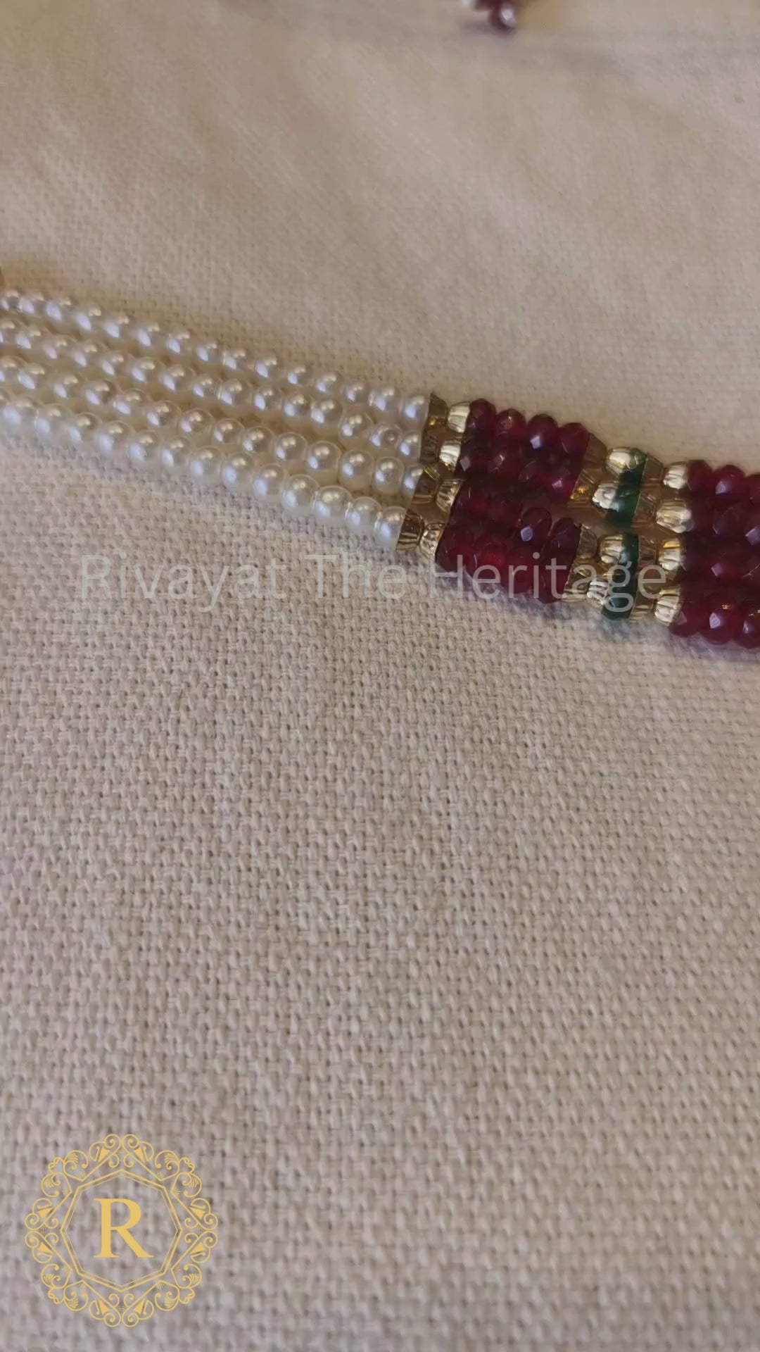 Manika Royal Jadau Choker Set | 24K Gold Plated Ruby Emerald Pearl Jewelry | Rivayat The Heritage